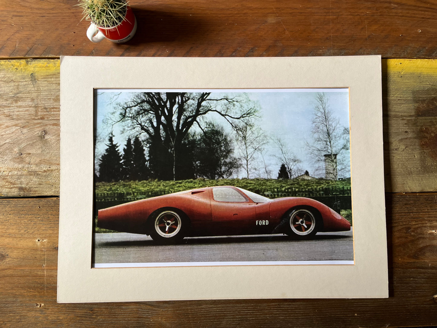 Ford GT40 vintage race car poster 1970s