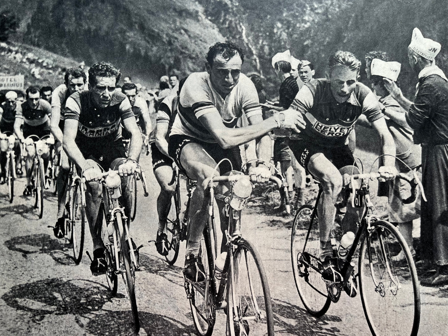 Tour de France vintage print - c1958 Col D’iseran Jacques Anquetil