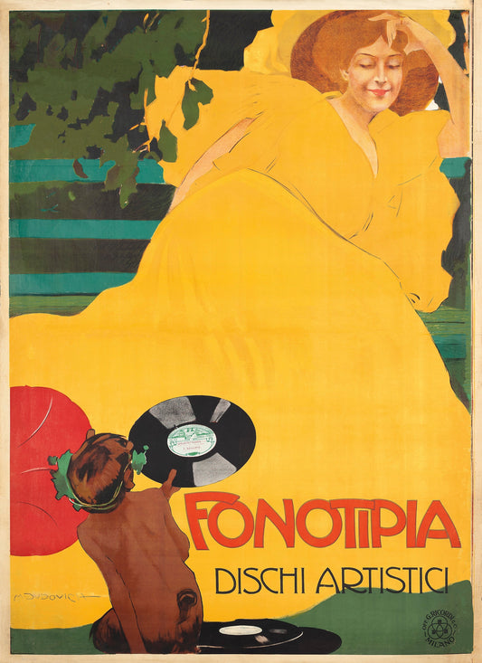 Fonotipia dischi artistici advertising poster Marcello Dudovich c1906