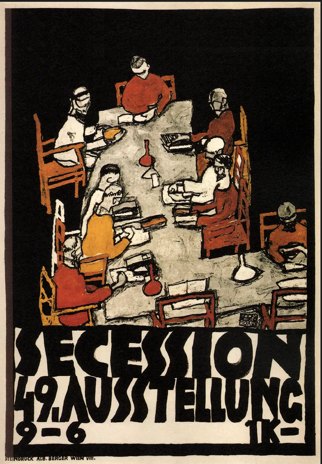 Bauhaus poster - 49th exhibition of the Vienna Secession, 1918 Egon Schiele