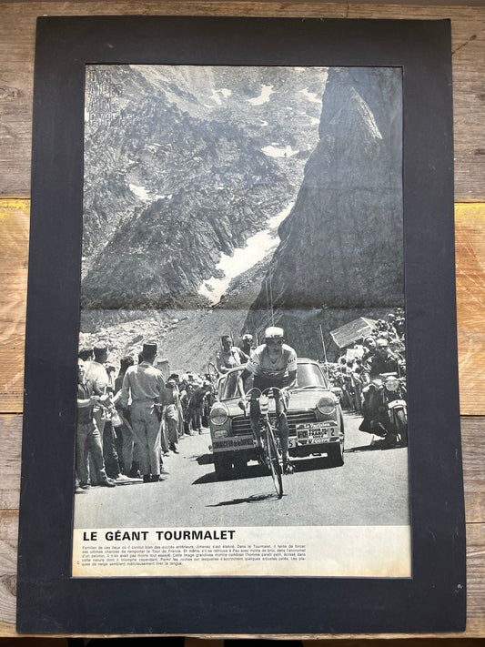 Vintage Cycling Print - Tour de France, col du Tourmalet Julio Jimenez 1965