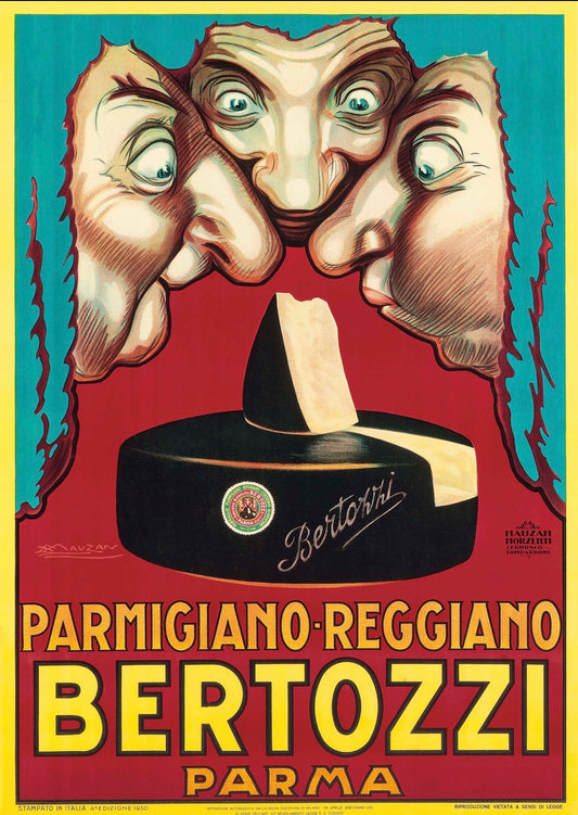 Bertozzi Parmigiano advertising poster c1920s Italy