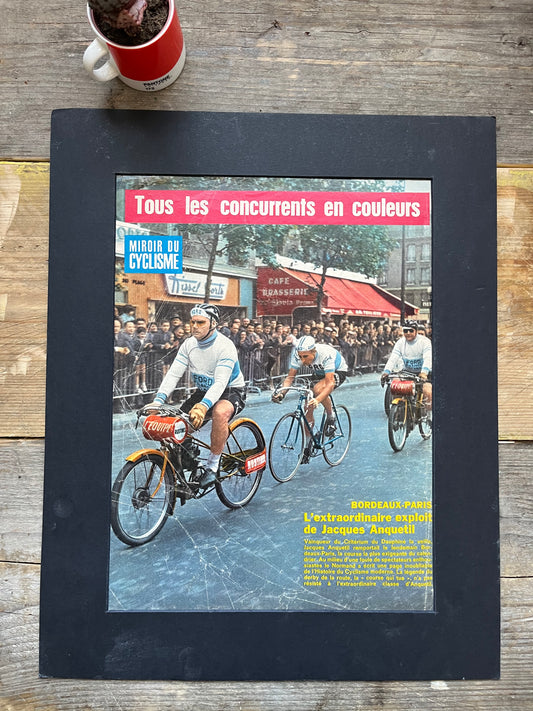 Vintage Cycling Print - Jacques Anquetil, Original Tour de France,  1965