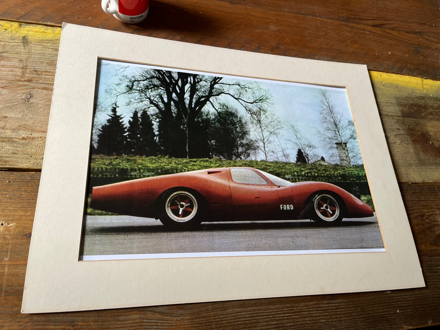 Ford GT40 vintage race car poster 1970s