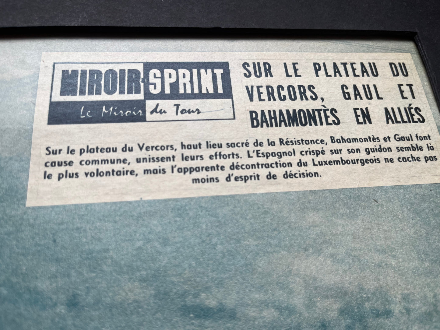 Vintage cycling print Tour de france Charly Gaul Federico Bahamontes 1959