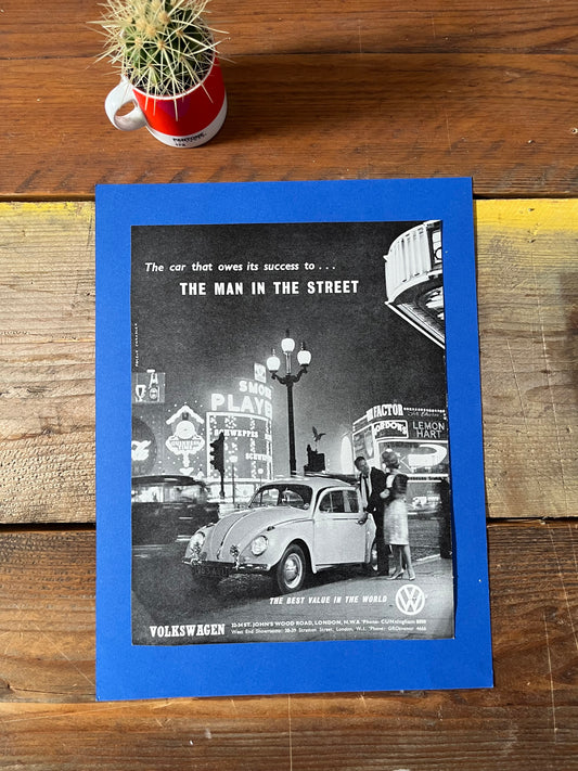 Vintage VW Volkswagen Beetle advertising print - 1960s