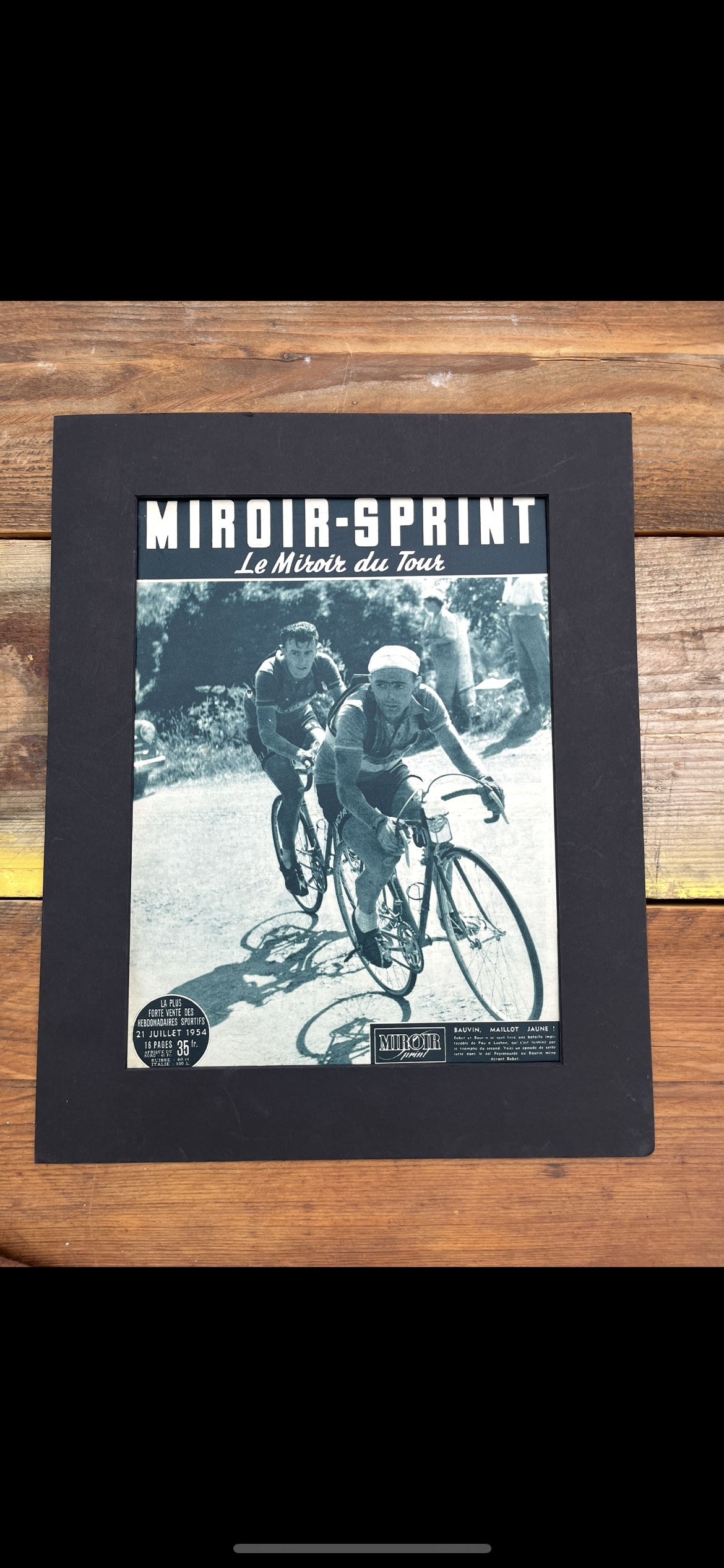 Tour de France vintage print 1954 Gilbert Bauvin