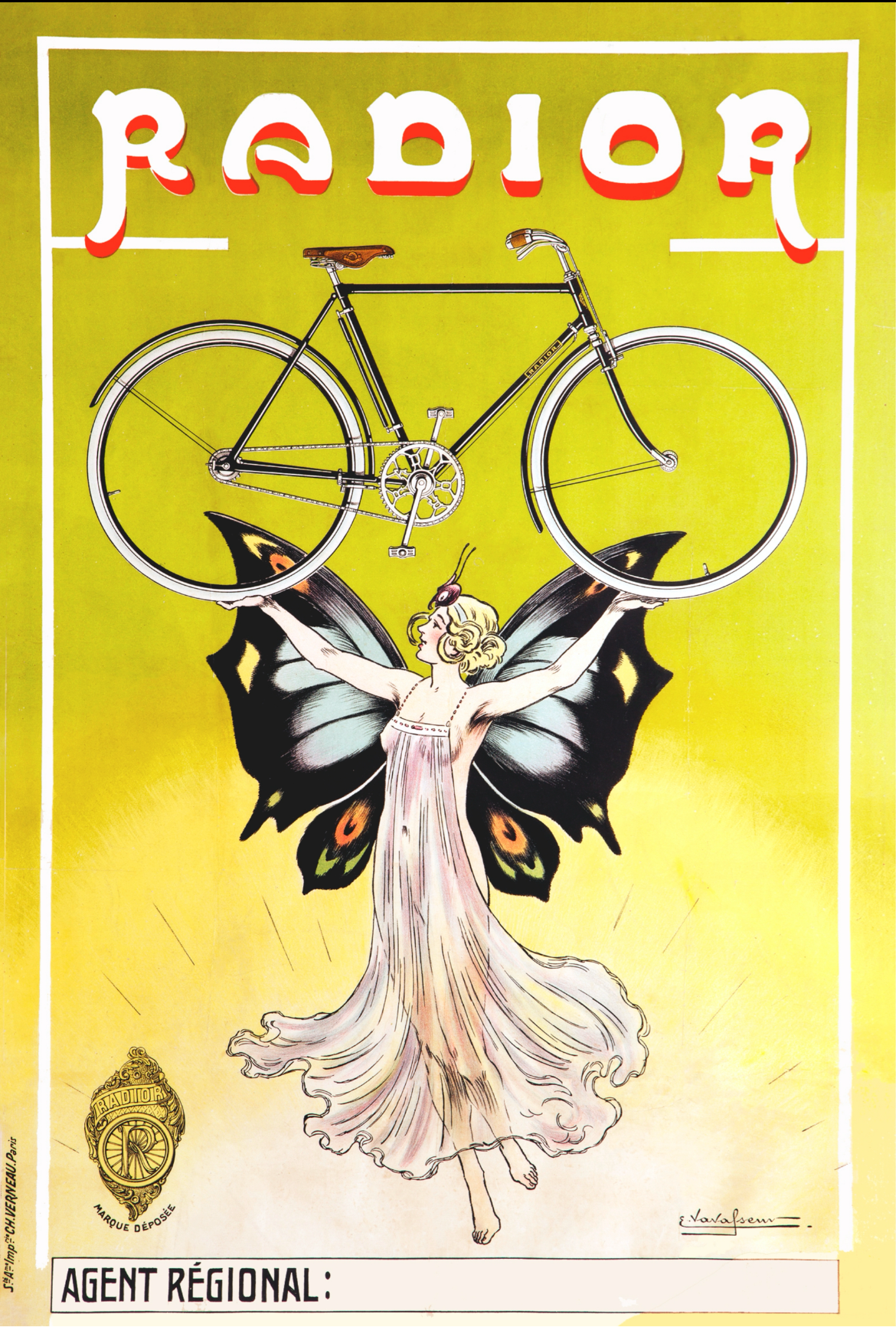 Cycles Radior, Vintage Advertising Poster - c1898