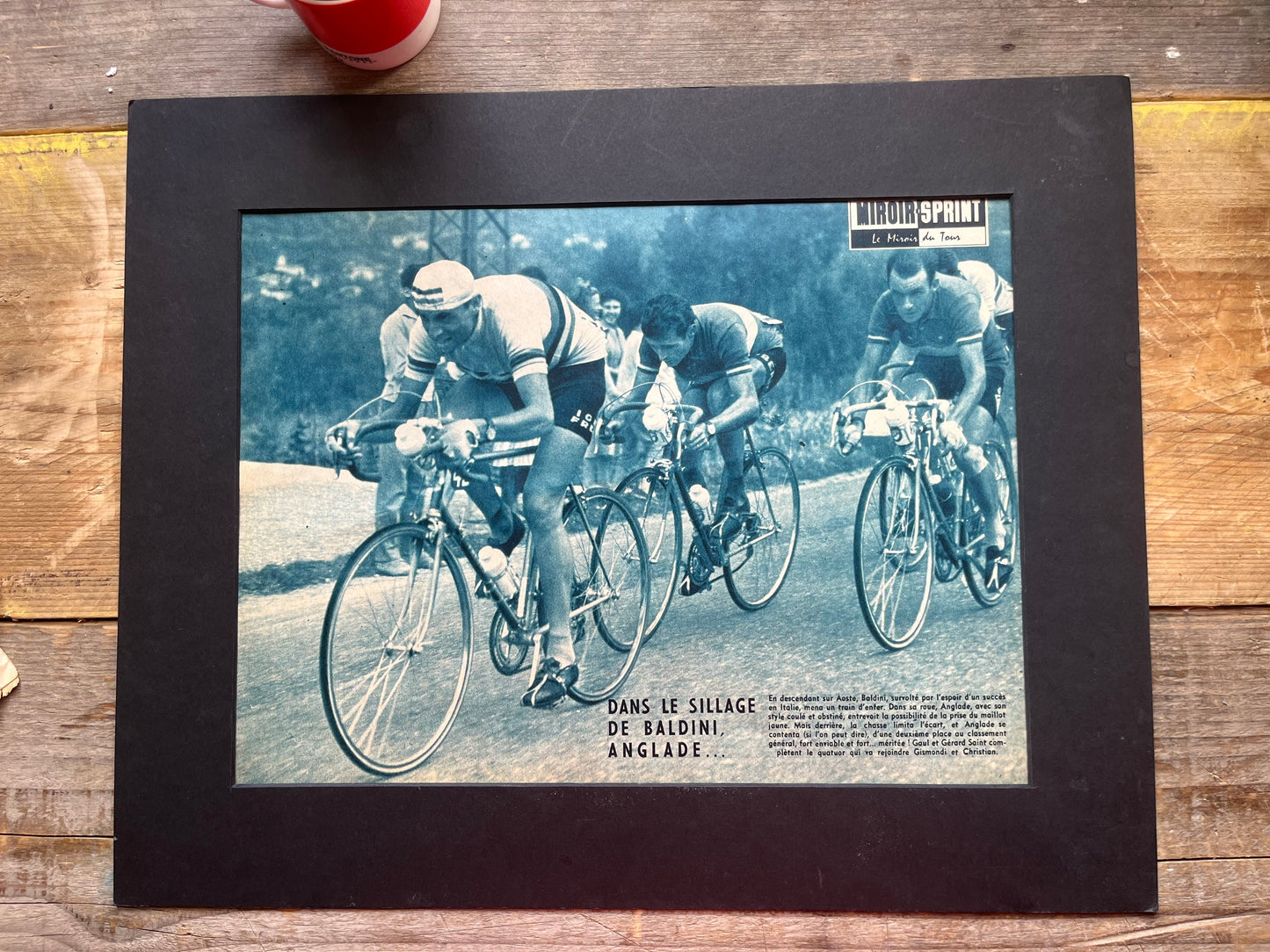 Vintage Cycling Print - Tour de France, Baldini/Anglade, Original 1950s