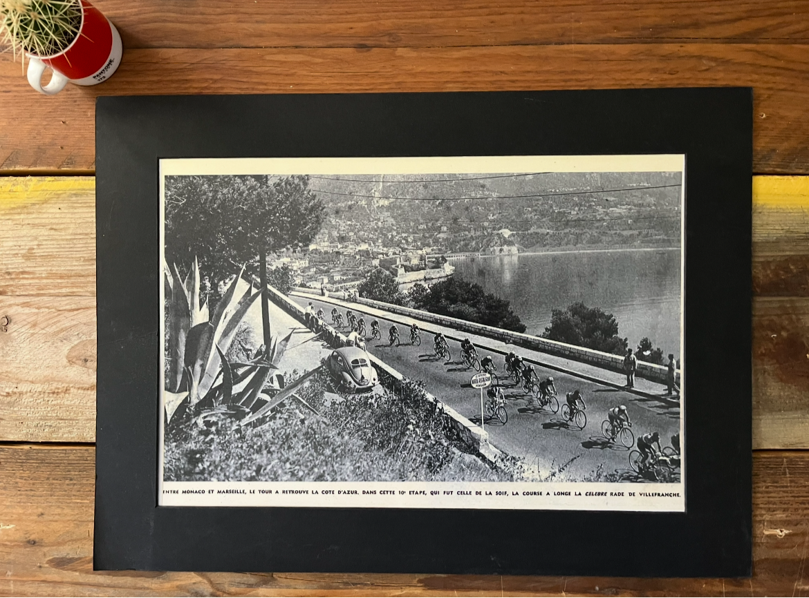 Tour de France print Monaco Vintage 1950s