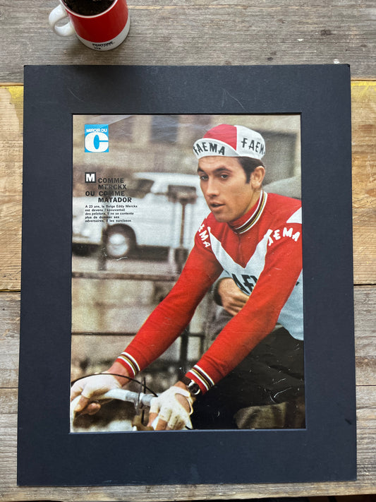 Eddy Merckx vintage cycling print c1967