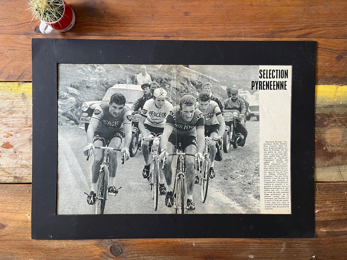 Vintage cycling Print - Tour de France, Felice Gimondi Raymond Poulidor Pyrenees 1965