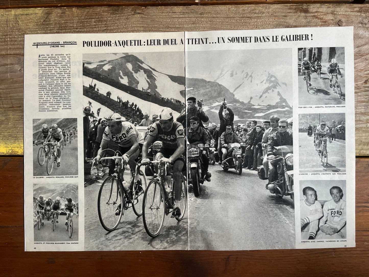Tour de France 1966 Jacques Anquetil Raymond Poulidor alps