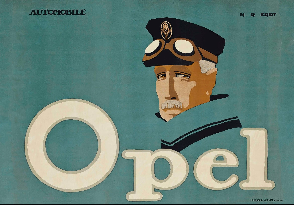 Opel vintage auto advertising poster c1908