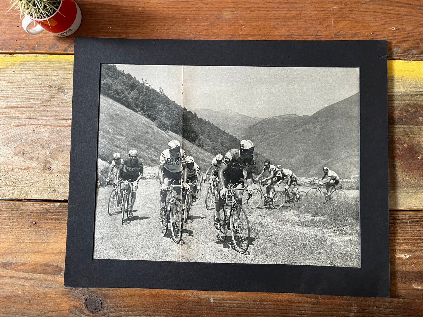 Vintage cycling Print - Tour de France, Jacques Anquetil Raymond Poulidor Pyrenees
