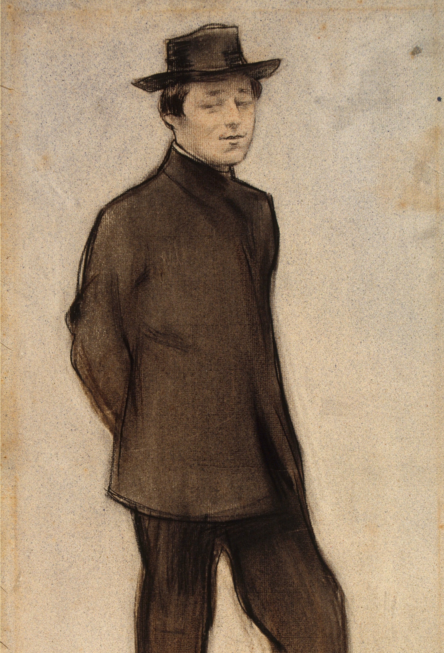 Ramon Casas A Drawing - Portrait of detail c1897-99.