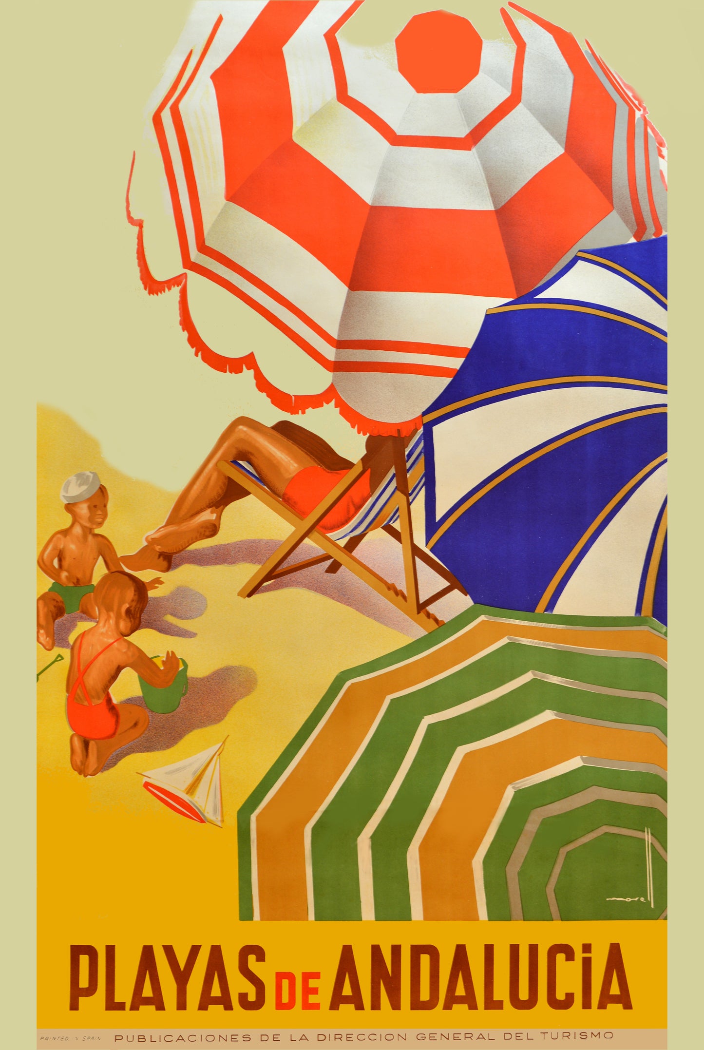 Playas de Andalucia vintage poster c1940