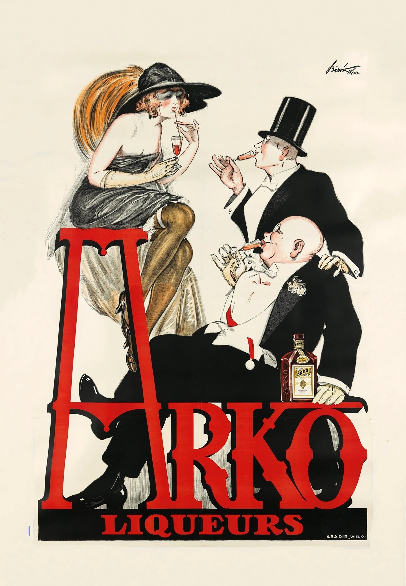 Arko Liquers vintage poster c1921 Miholy Biro