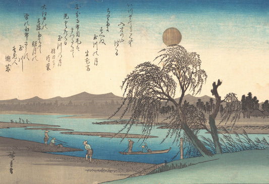 Utagawa Hiroshige - Autumn moon on the Tama river c1830s