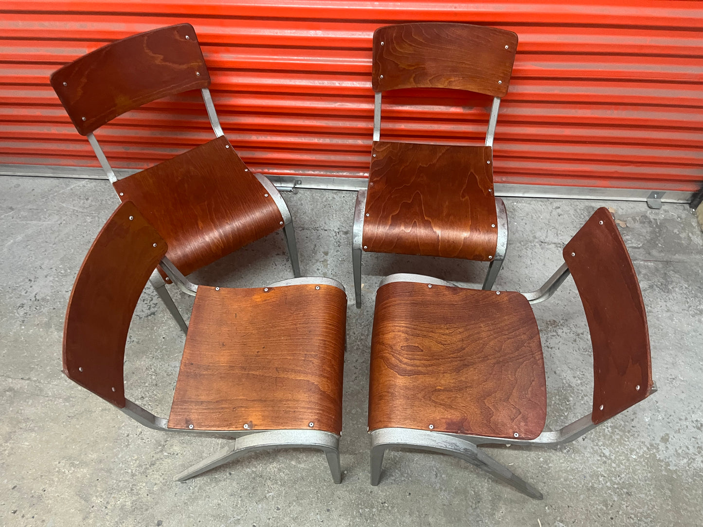 Esavian Stacking chair by James Leonard for ESA, 1950s, restored set of four