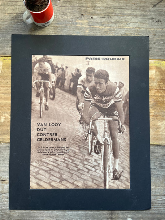 Paris Roubaix vintage cycling print 1959 Rik Van Looy