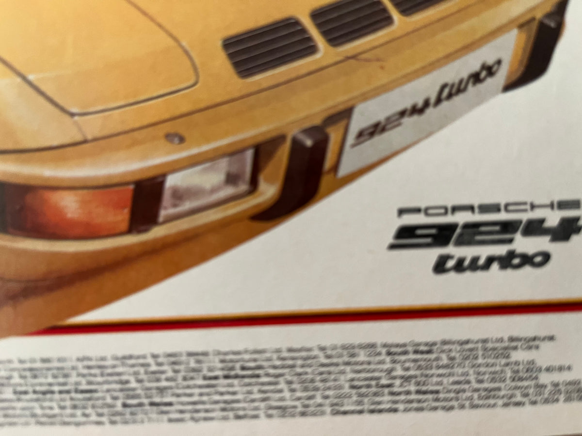 Vintage Porsche 924 Turbo “German mustard” advertising print 1978