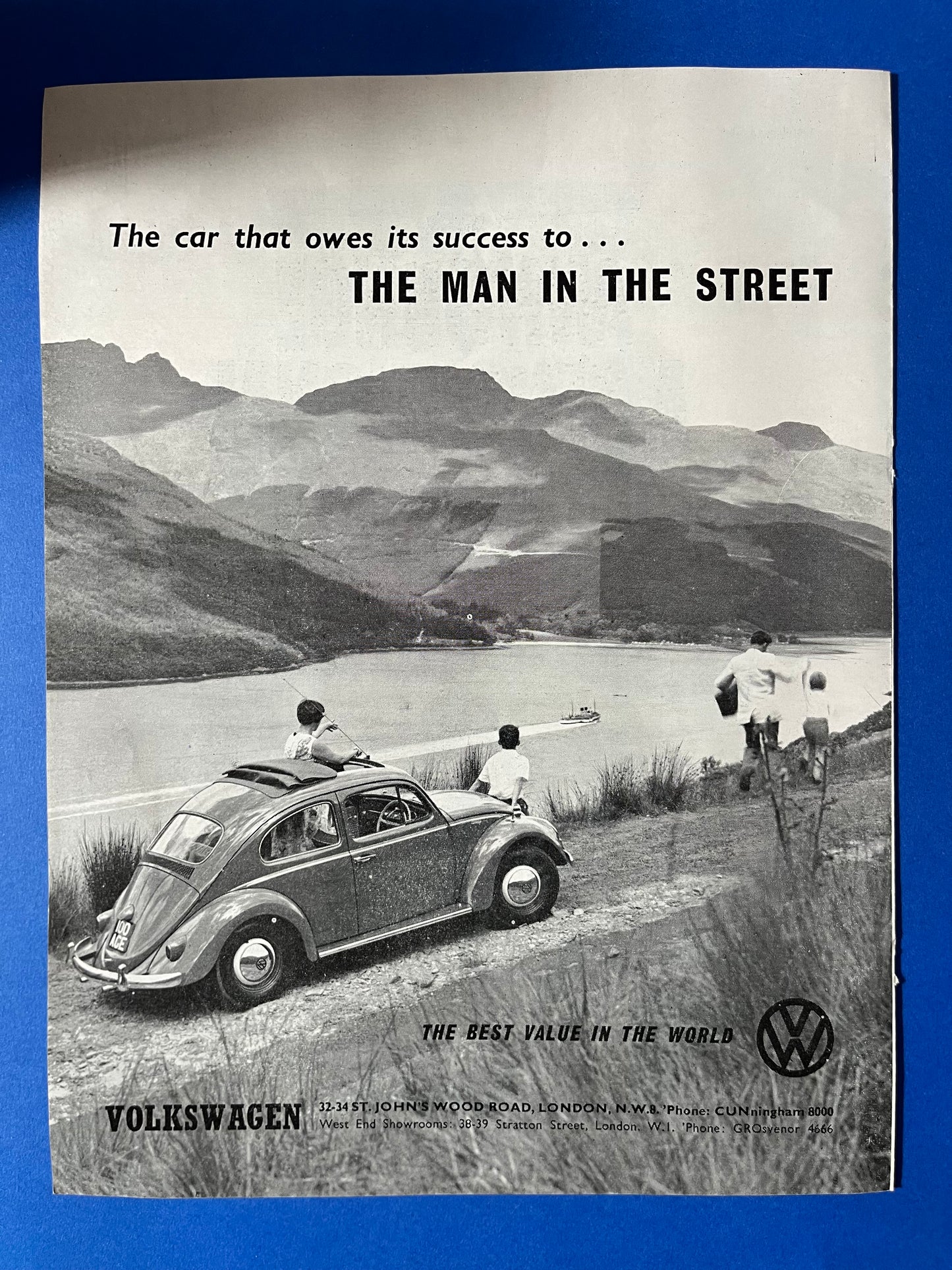 Vintage VW Volkswagen Beetle advertising print - 1960s