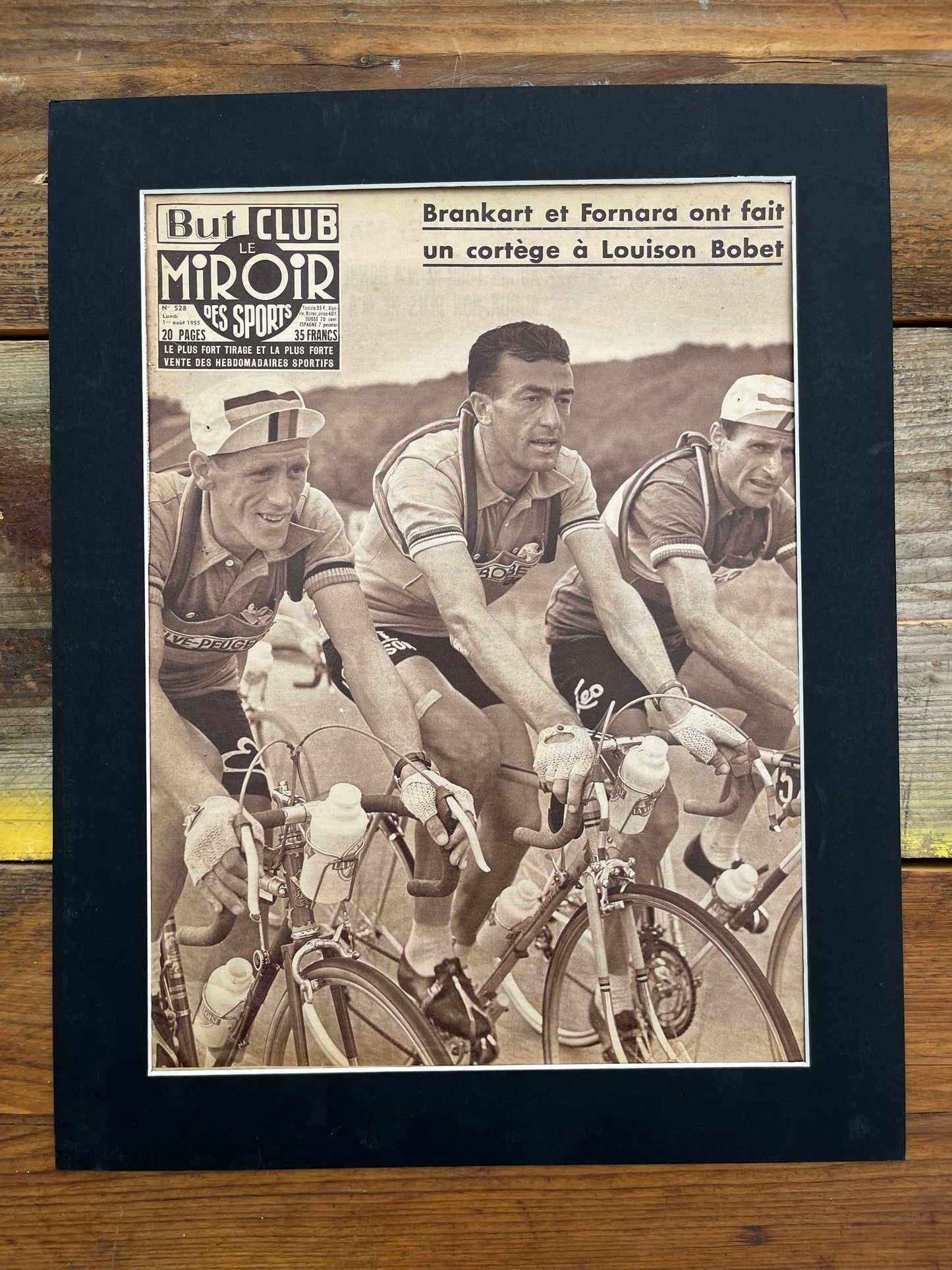 Vintage Cycling Print - Tour de France, Louison Bobet, Original 1955