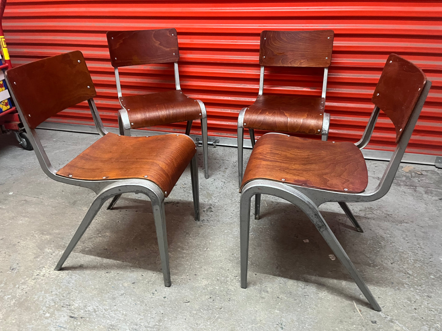 Esavian Stacking chair by James Leonard for ESA, 1950s, restored set of four