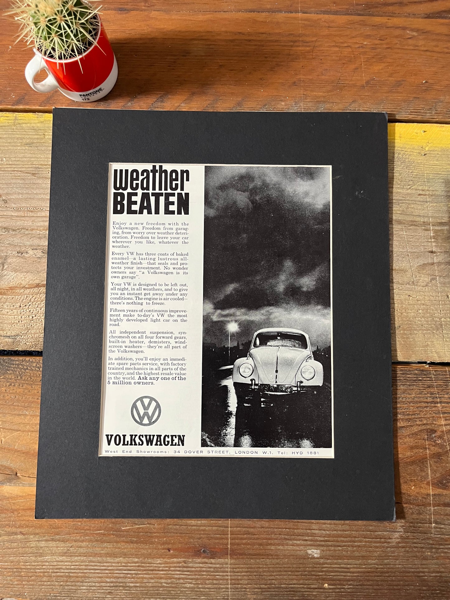 Vintage VW Volkswagen Beetle advertising print - 1960s