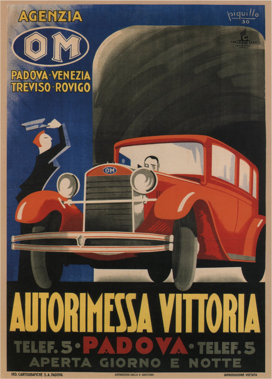 Vintage advertising poster - Autorimessa Vittoria 1930