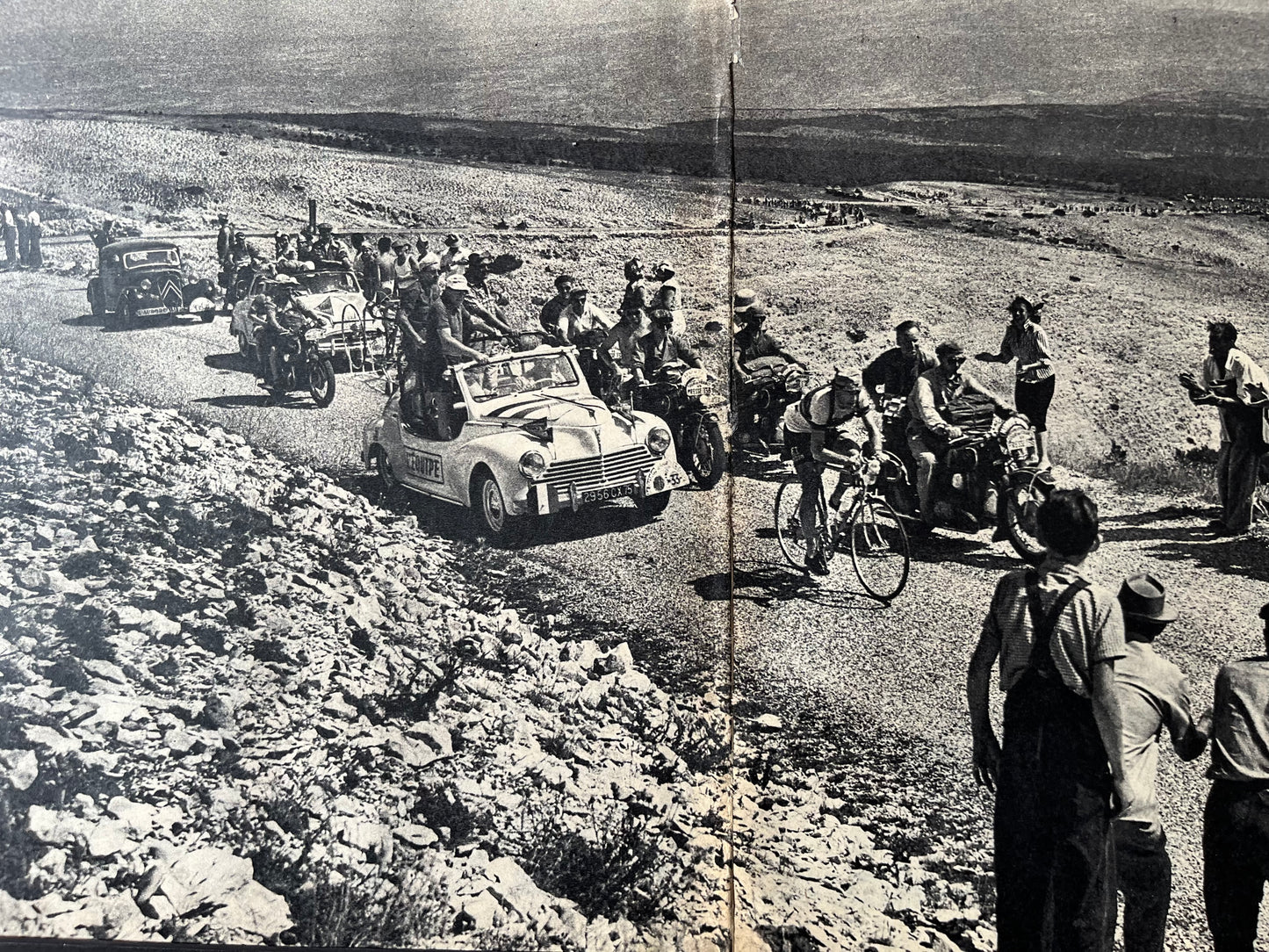 Mont Ventoux vintage cycling print 1951 Louison Bobet