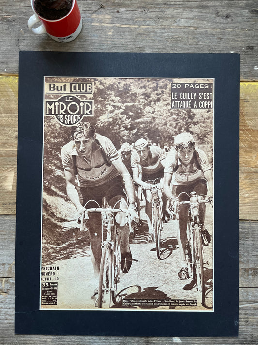 Vintage Cycling Print - Fausto Coppi  1953 Alpe d’Huez
