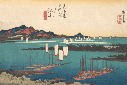 Utagawa Hiroshige - Distant view of Miho beach, c1830s