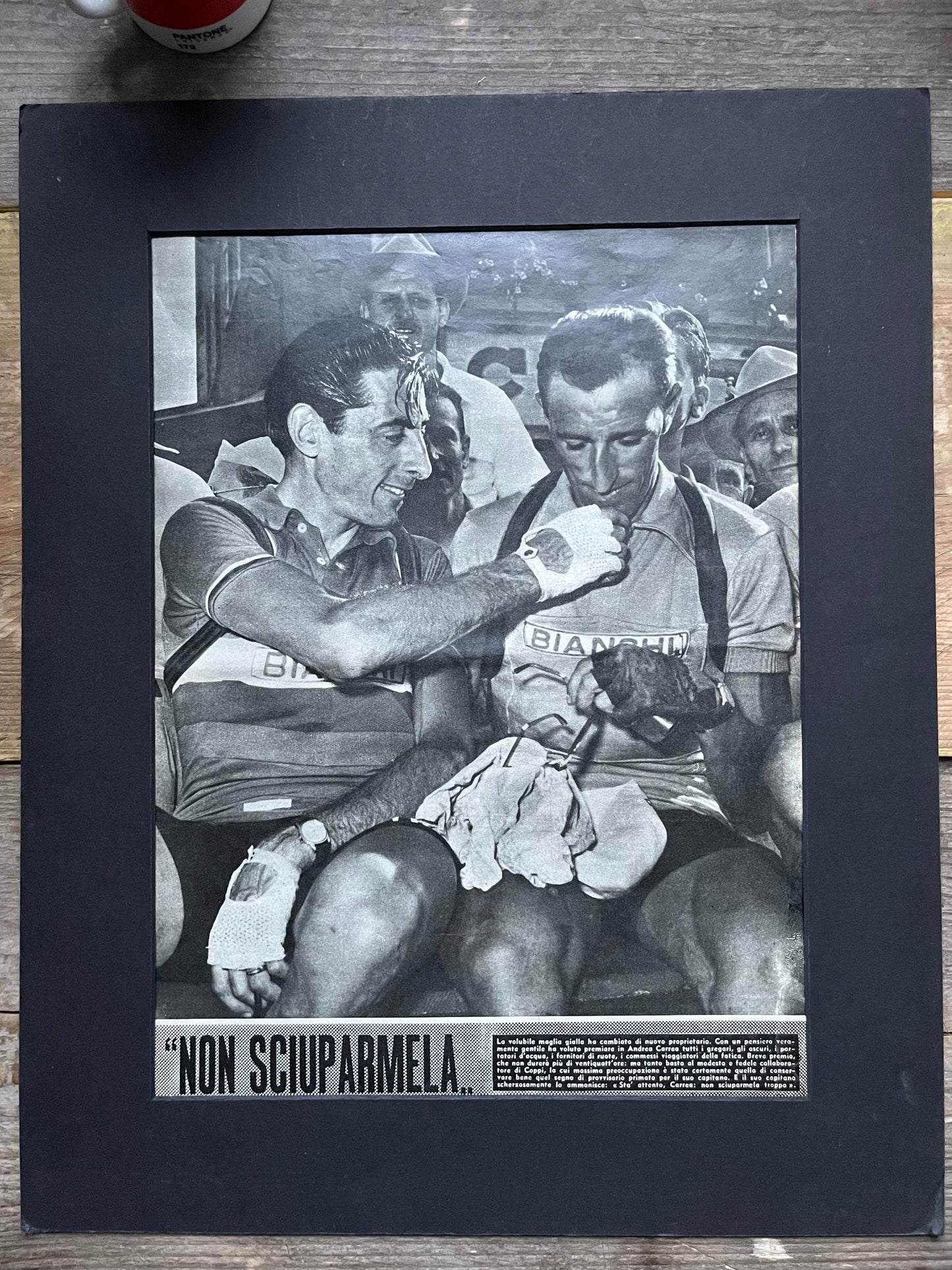 Vintage Cycling Print - Fausto Coppi/ Andrea Correa 1950s