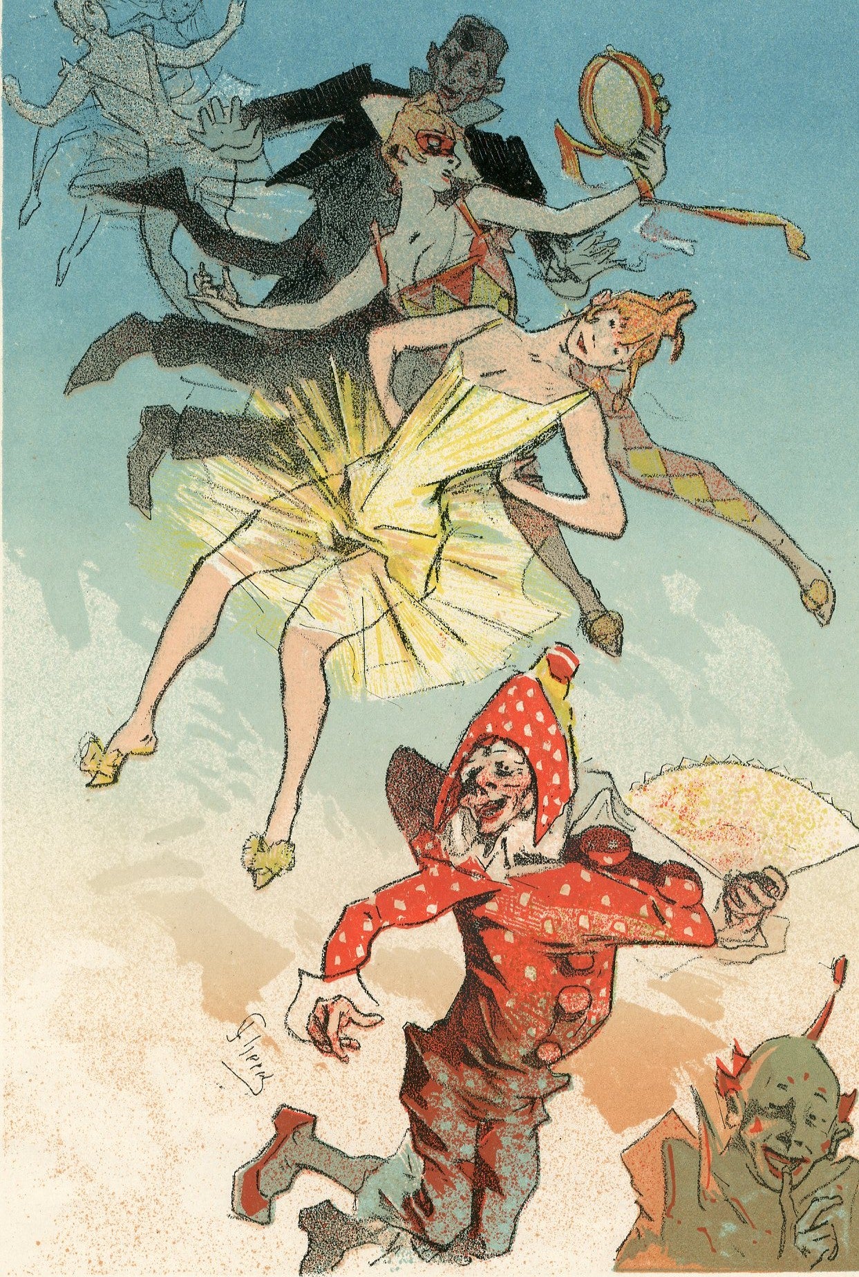 Bal au Moulin Rouge vintage poster - Jules Cheret c1890s