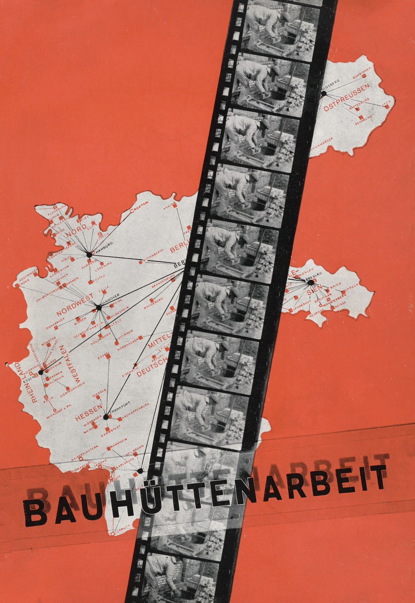 Bauhaus poster - Laszlo Moholy Nagy Bauhuttenarbeit_1928