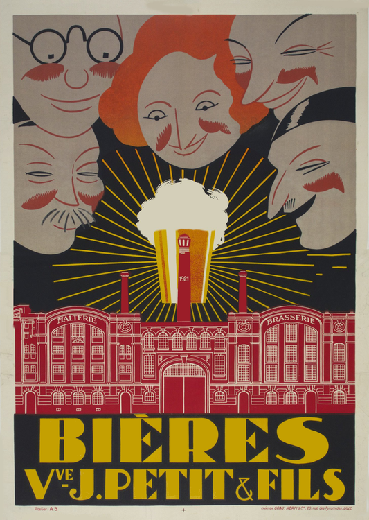 Bieres VJ Petit vintage poster c1921