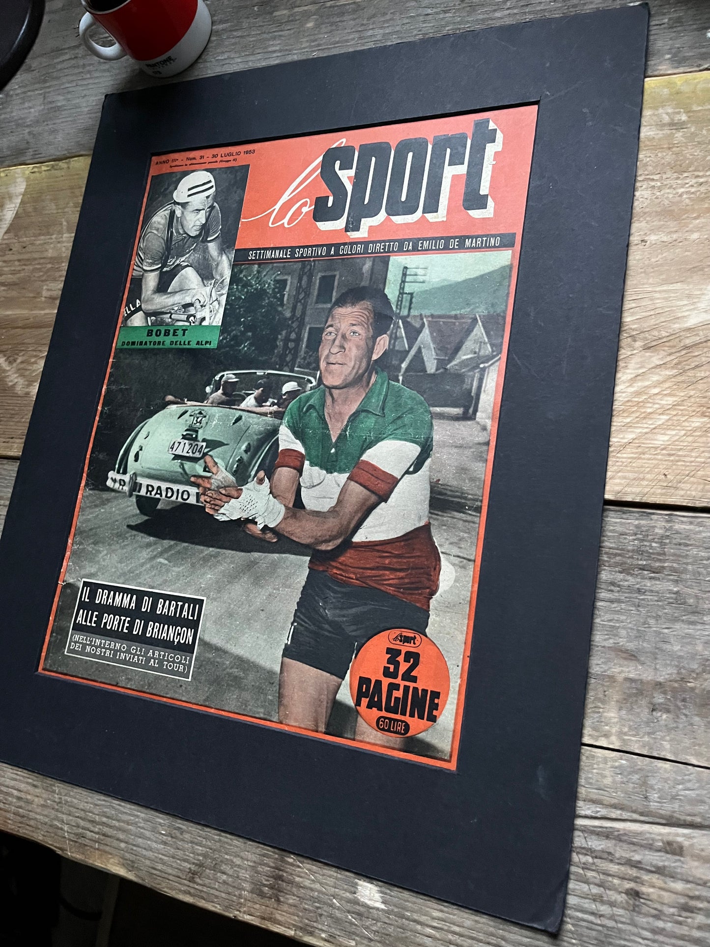 Gino Bartali 1952 Giro d'Italia vintage cycling print