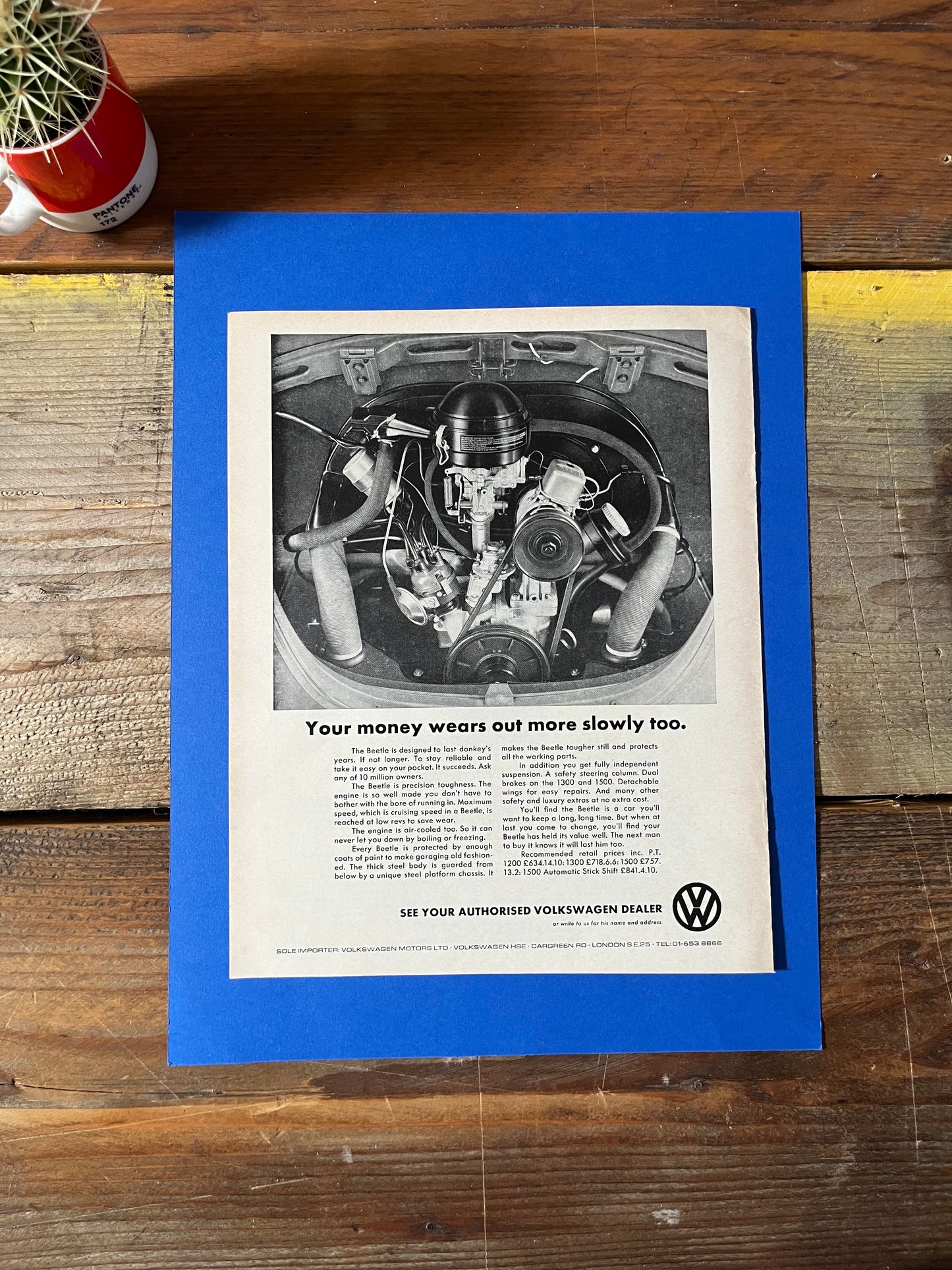 Vintage VW Volkswagen Beetle advertising print - 1960s