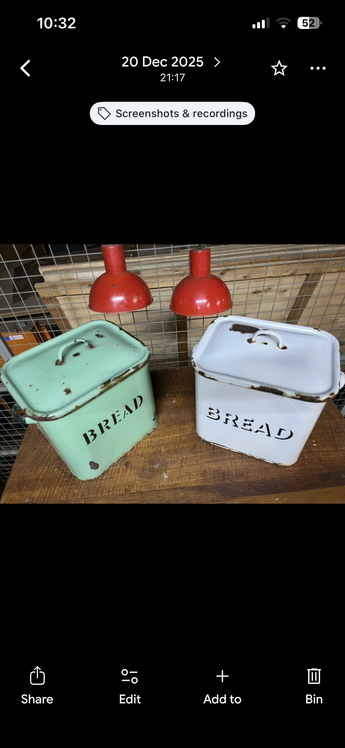 1930s enamel Bread bin White