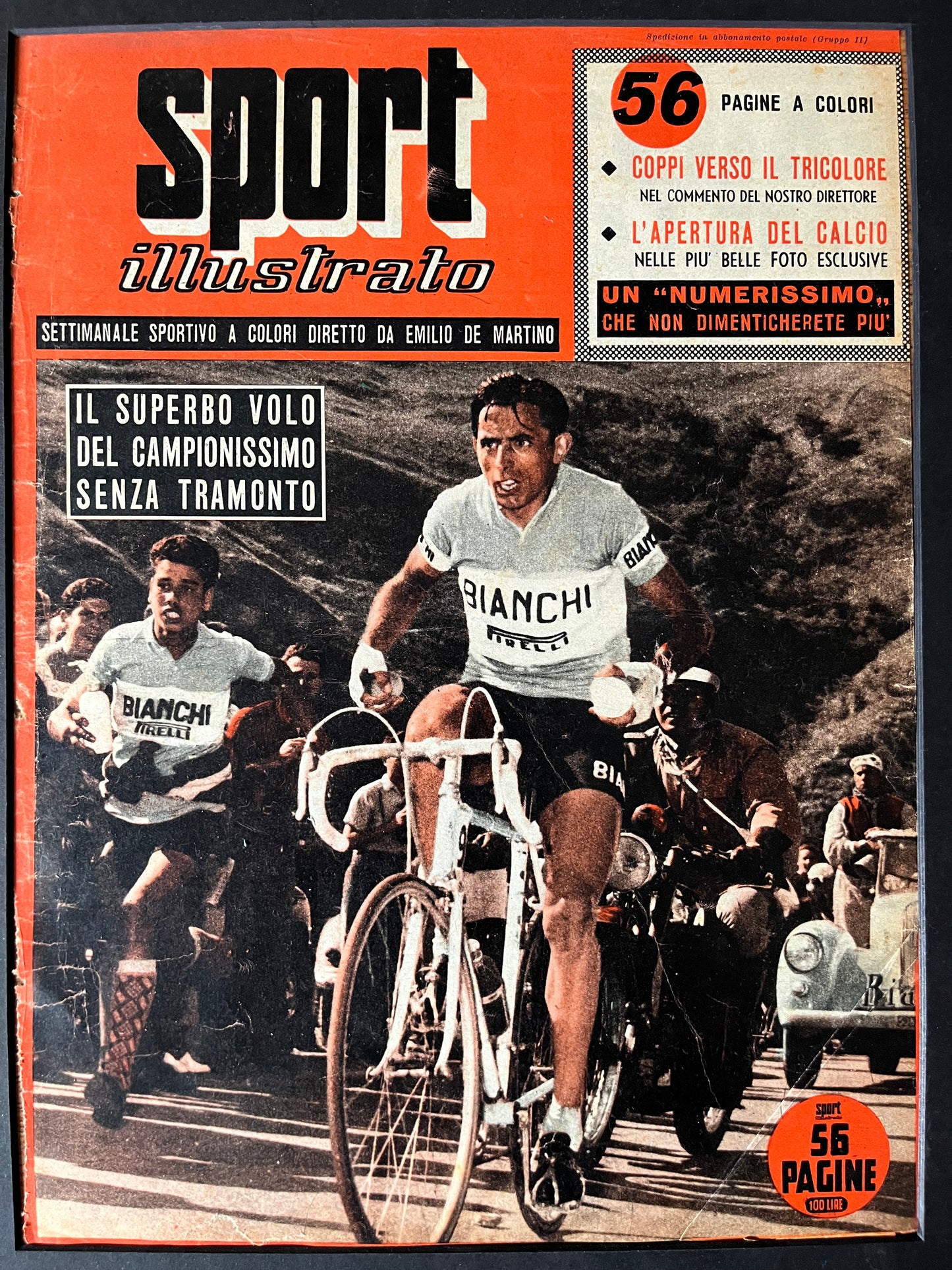 Vintage Cycling Print - Fausto Coppi 1953 Giro D’Italia