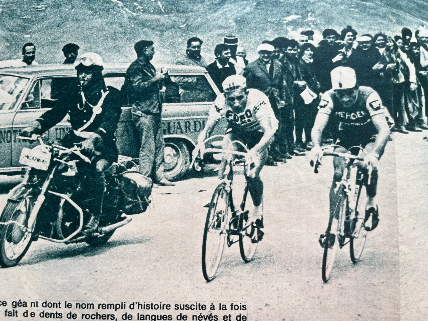 Tour de France vintage print -Jacques Anquetil Raymond Poulidor Galibier 1965