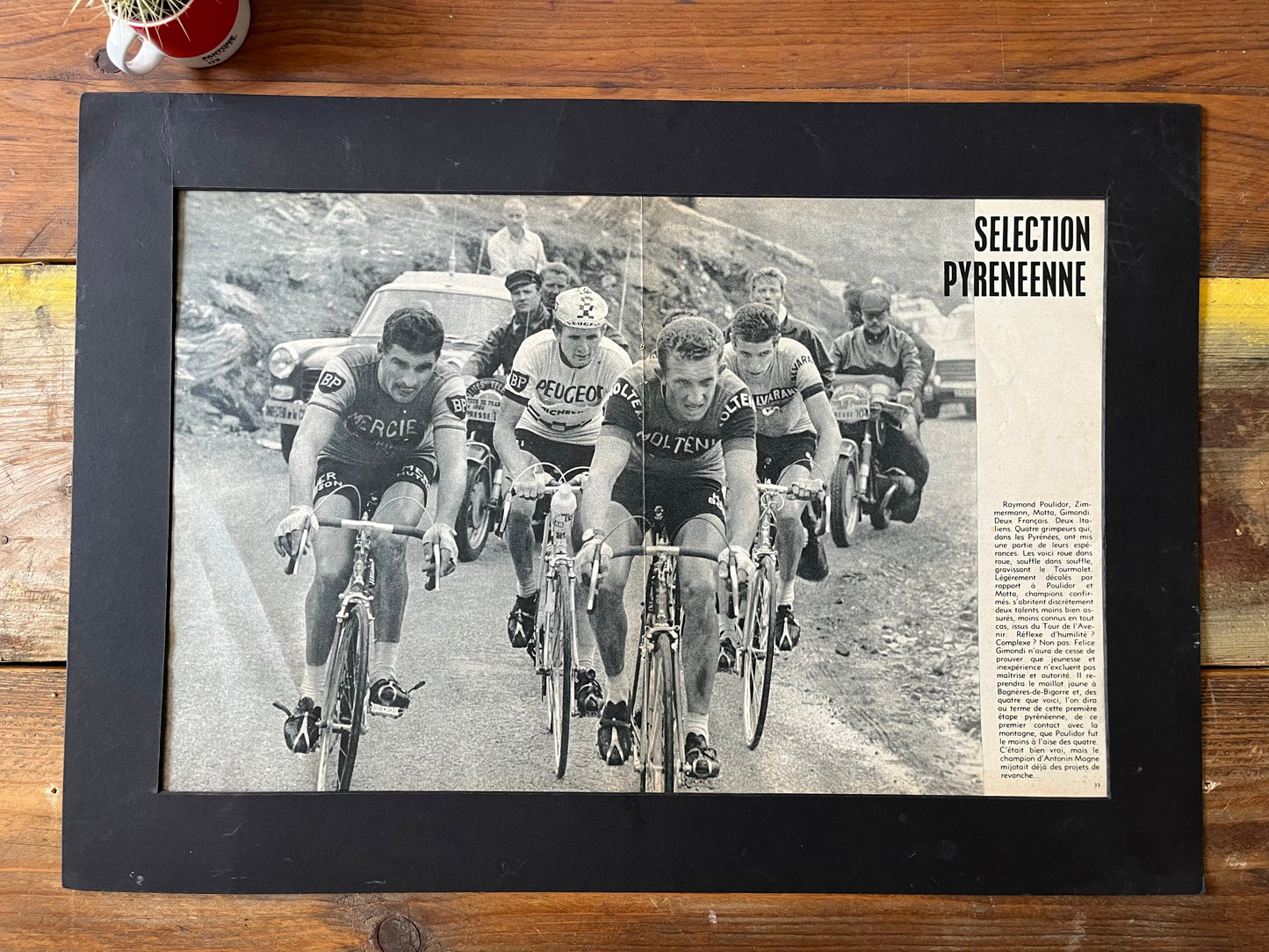 Vintage cycling Print - Tour de France, Felice Gimondi Raymond Poulidor Pyrenees 1965