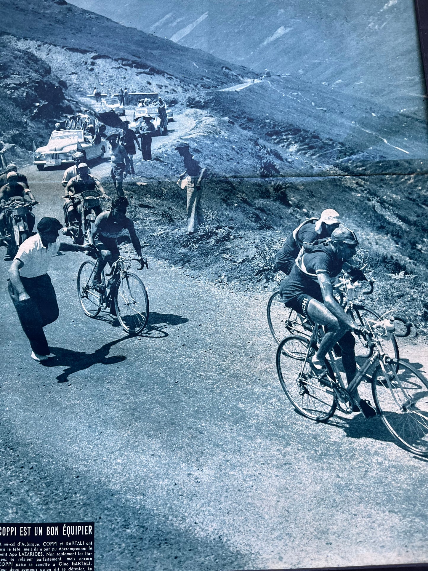 Vintage Cycling Print - Fausto Coppi Tour de France, Col d’aubisque