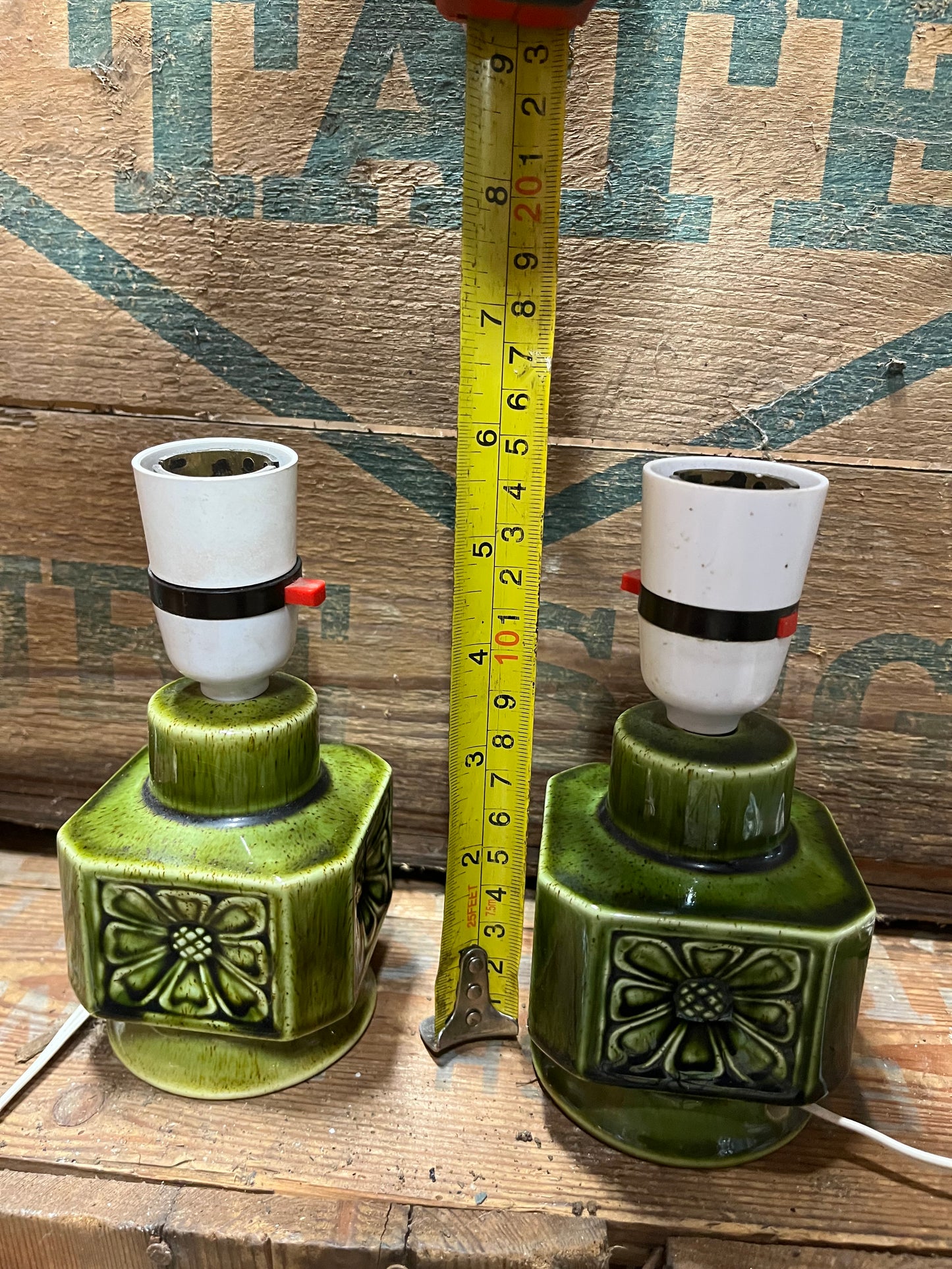 Holkham pottery ceramic lamps c1960s - pair