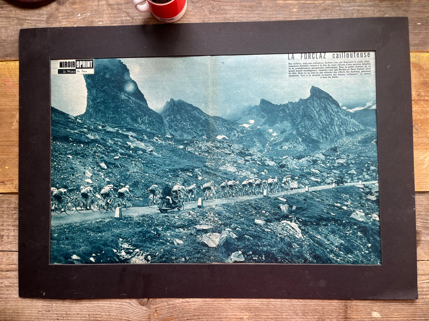 Tour de France vintage print La Forclaz Alps 1959