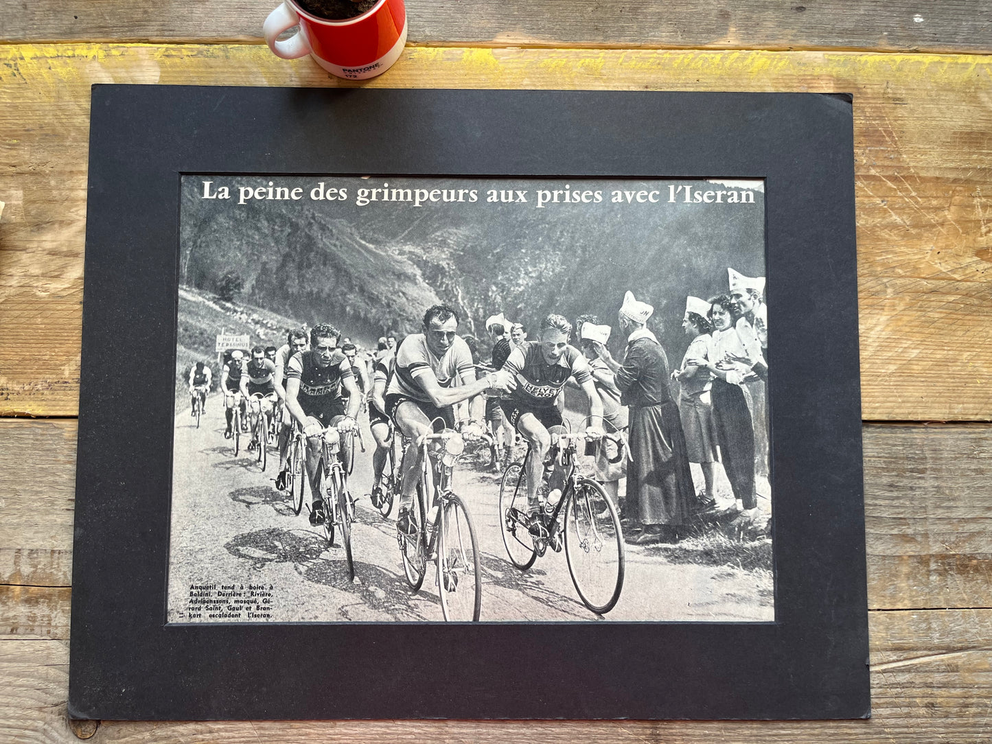 Tour de France vintage print - c1958 Col D’iseran Jacques Anquetil