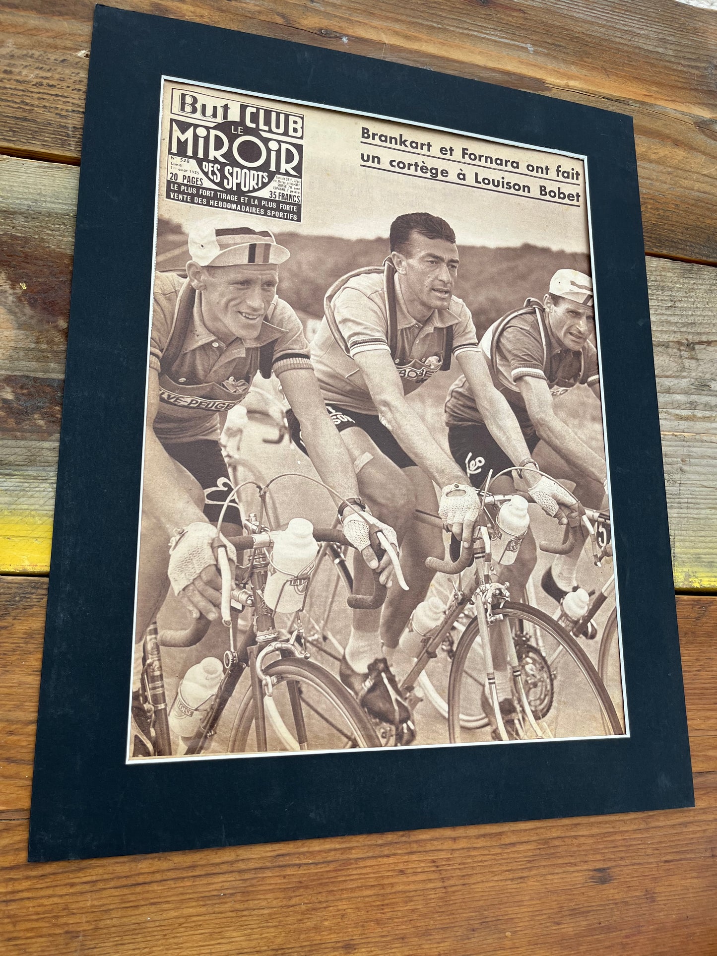 Vintage Cycling Print - Tour de France, Louison Bobet, Original 1955