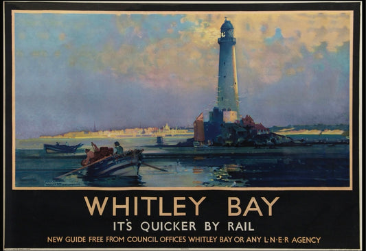 Whitley Bay Vintage 1930s Railway Advertising Poster
